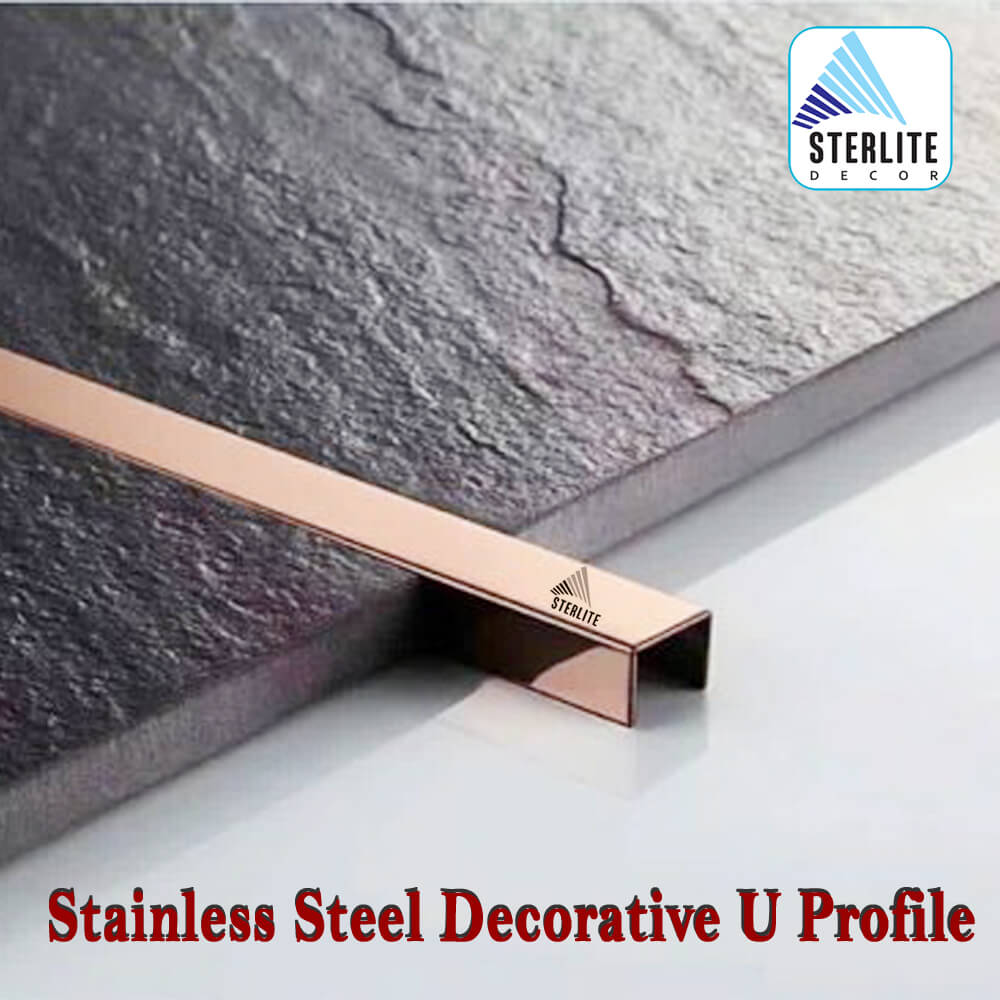 Grooved Edge SS U Channel, U Shaped Metal Strip 10x10x10mm SS304 Material