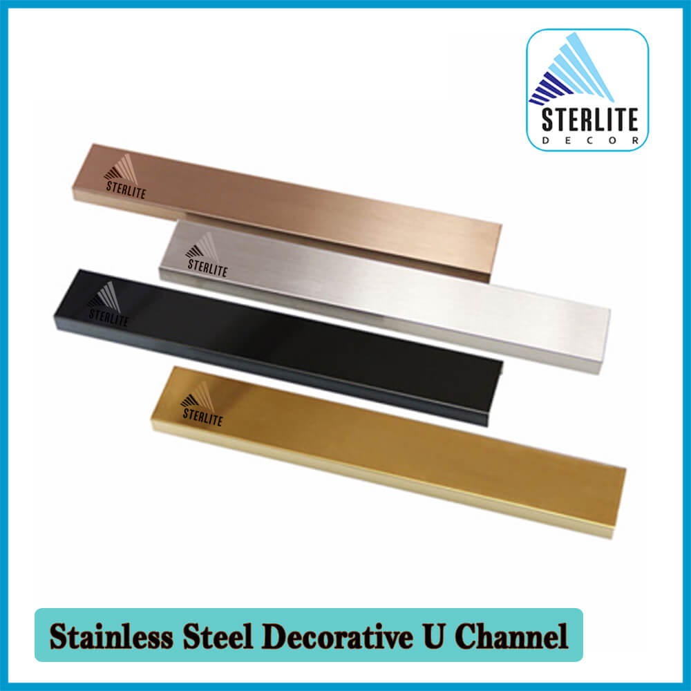 Grooved Edge SS U Channel, U Shaped Metal Strip 10x10x10mm SS304 Material